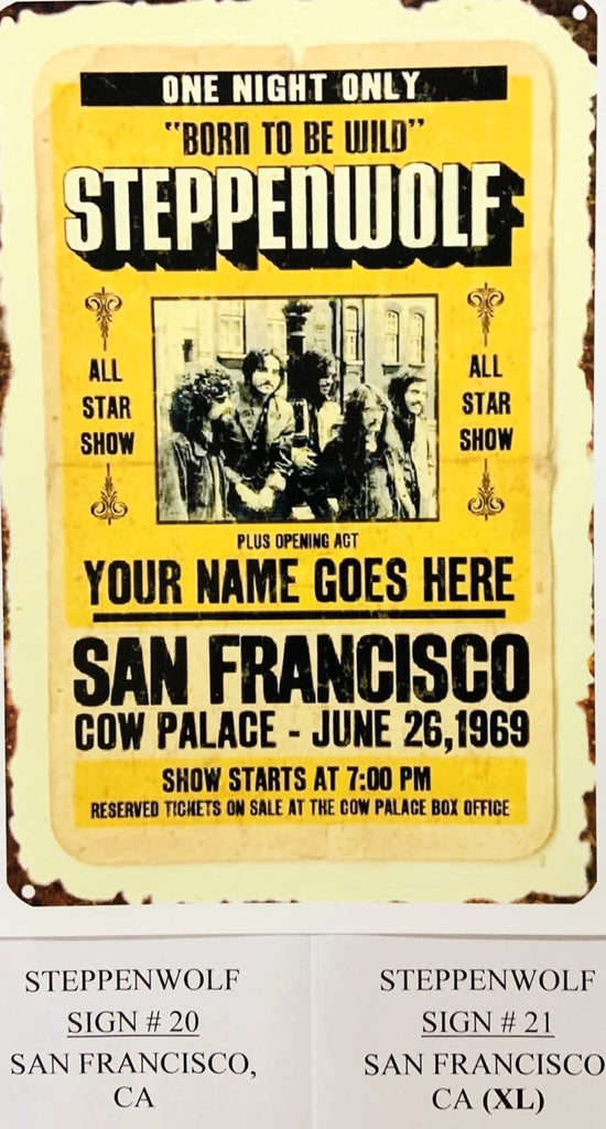 First Concert Sign Concert Signs & Vintage Photos (25 items on sale celebration) – Steppenwolf